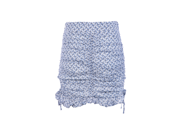 Pauline Skirt Blue windmill AOP M Ruched chiffon skirt 