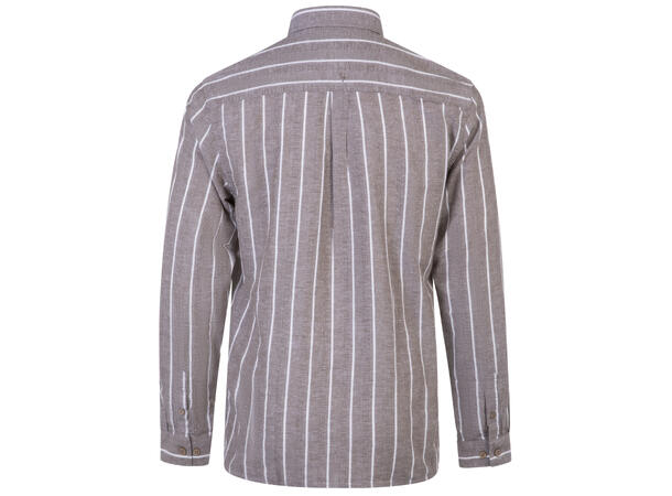 Russel Shirt Dusky olive M Striped linen pocket shirt 