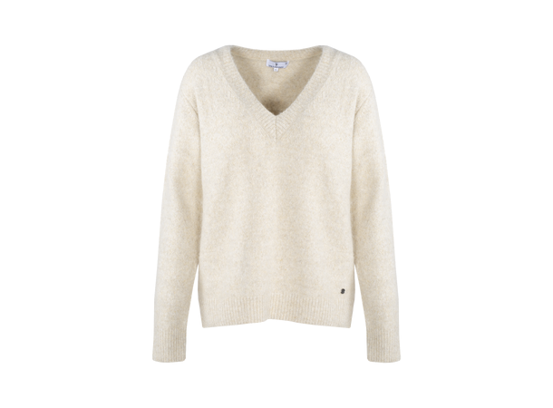 Samantha Sweater Cream XS V-neck alpaca sweater 
