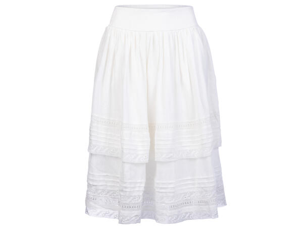 Synne Skirt White S Layered cotton skirt 