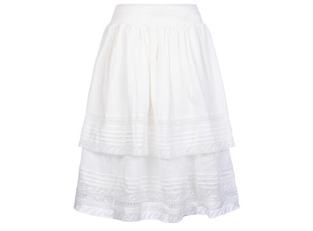 Synne Skirt White S Layered cotton skirt 