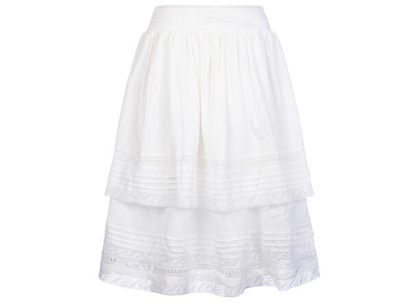 Synne Skirt White S Layered cotton skirt