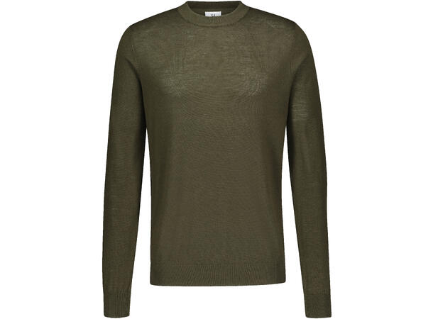 Veton Sweater Olive L Basic merino sweater 