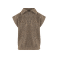Arianna Vest Dark Brown S Mohair Half-zip vest