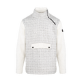 Birk Half-zip Cream S Kangaroo pocket sweater