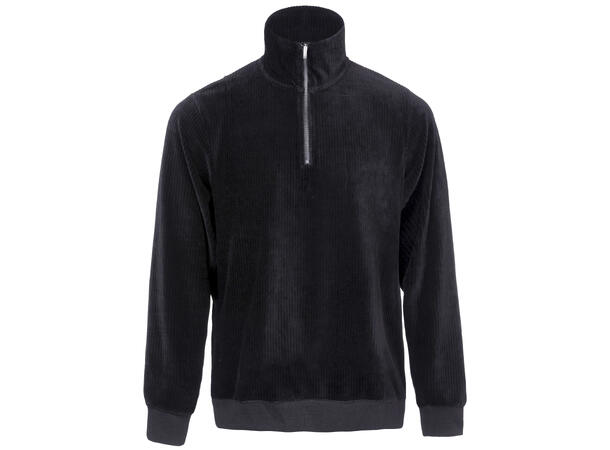 Depp Half-zip Black XXL Corduroy stretch sweater 