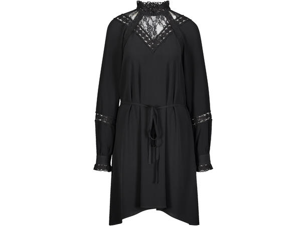 Eleanor Dress Black XL Viscose dress with lace details 