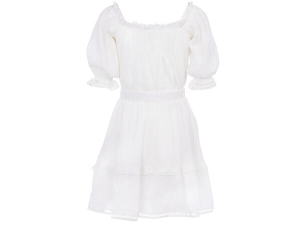 Eliane Dress white XS Organic cotton offshoulder 