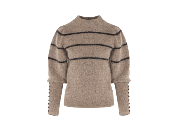 Lora Sweater Brown XS Mohair sweater with stripes 