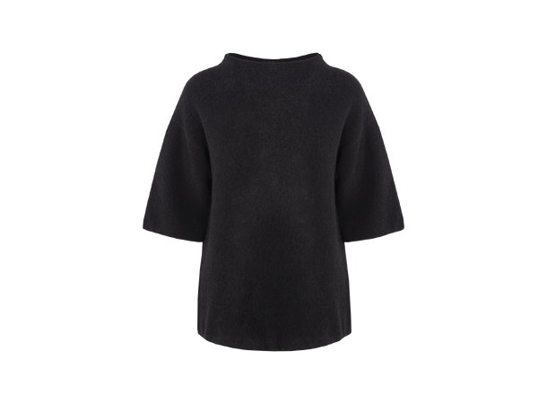 Marygrace Top Black L Teddy knit SS wool sweater 