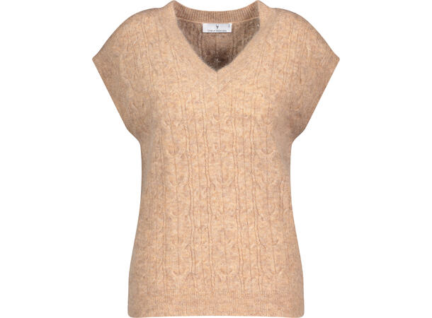 Sophie Vest Latte Melange S Cable knit vest 
