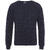 Basil Sweater Navy L Fisherman knit crew neck 