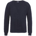 Basil Sweater Navy L Fisherman knit crew neck