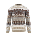 Creed Sweater Brown multi S Fair isle knit sweater