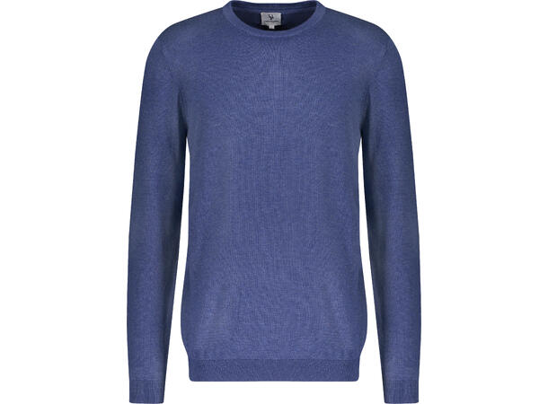 Curtis Sweater Mid blue S Bamboo r-neck 