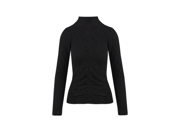 Hana Top Black M Cotton turtle-neck longsleeve 