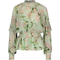 Jennifer Blouse Tender greens AOP XS Chiffon smock blouse