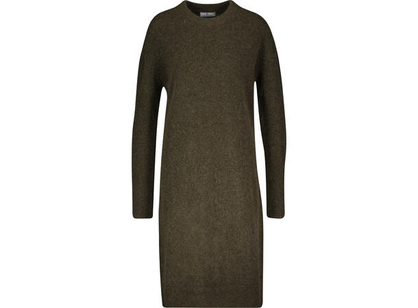 Kelsey Dress Olive S Alpaca t-neck dress