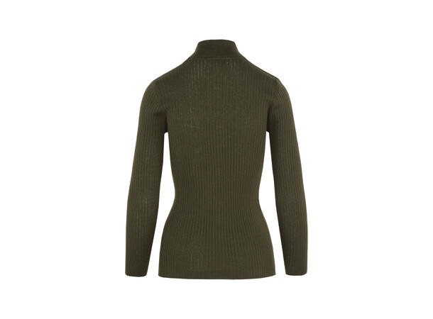 Marit Turtleneck Olive S Merino rib turtle 