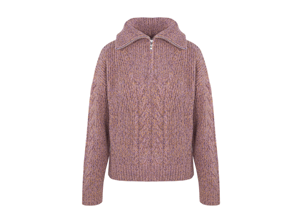 Neeti Half-zip Pink melange L Lambswool cable zip-neck sweater - Urban  Pioneers AS