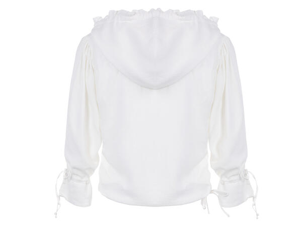 Nikki Top White S Linen slub hoodie 