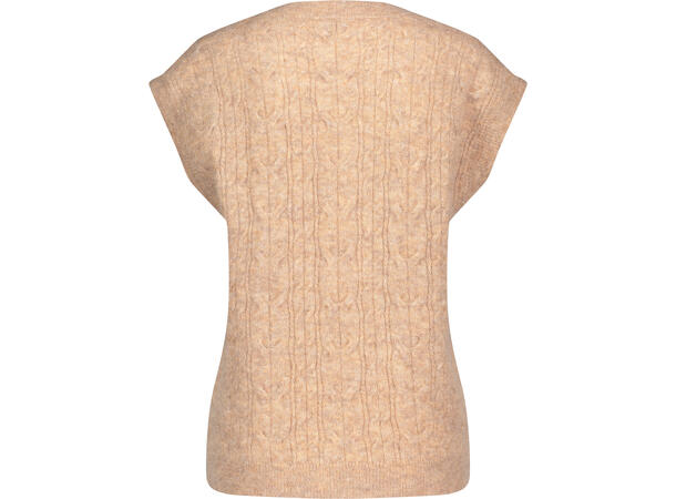 Sophie Vest Latte Melange M Cable knit vest 