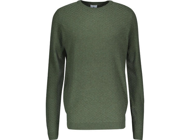 Sten Sweater Olive Melange XL Brick pattern merino blend 