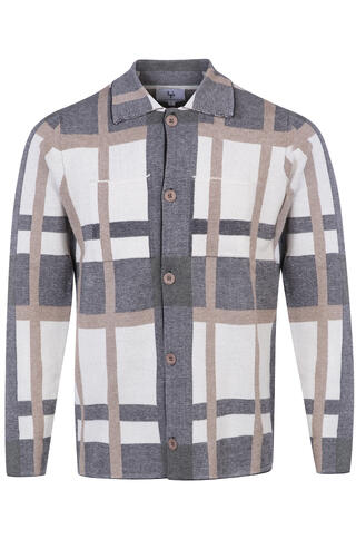 Voss Shirt Heavy knit check overshirt