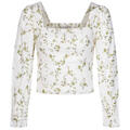 Alexa Top Olive AOP L Printed linen blouse