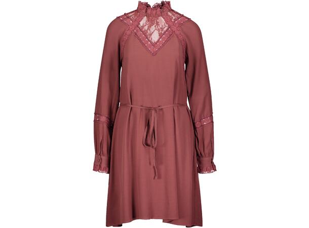Eleanor Dress Decadent Chocolate S Viscose dress with lace details 