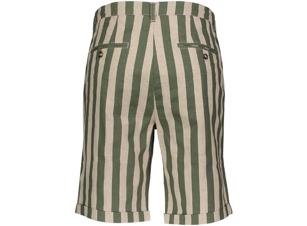 Felix Stripe Shorts Olive stripe XL Linen stretch shorts