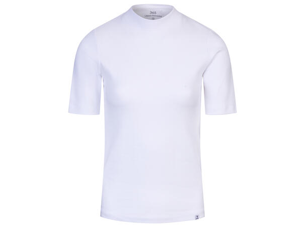 Lara Tee White XL 365 organic cotton mock neck tee 