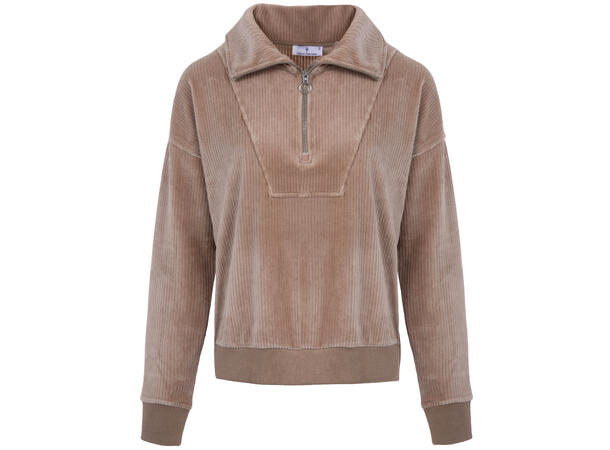 Lizzie Sweater Sand S Half-Zip corduroy stretch