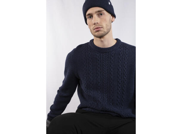 Marco Sweater Navy S Cable knit sweater 