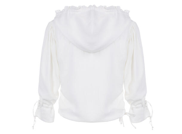 Nikki Top White M Linen slub hoodie 