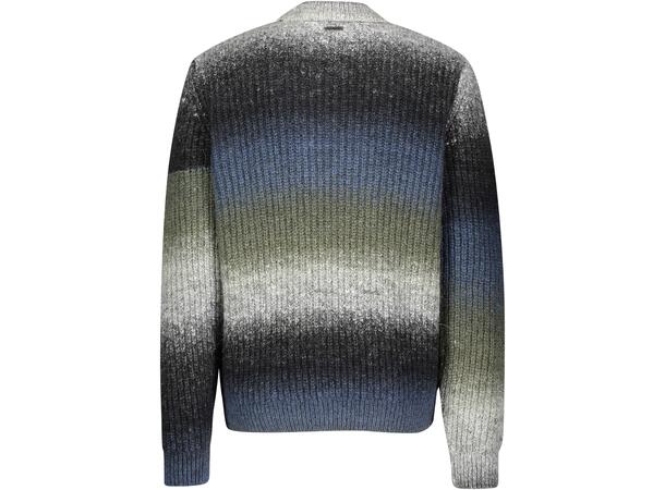 Ocean Sweater blue multi L Chunky colour grade sweater 
