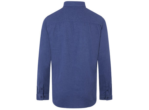 Thad Shirt True Navy M Linen cotton LS shirt 
