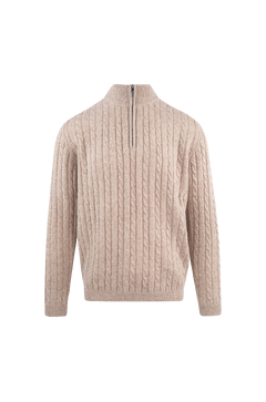 Walt Half-zip Wool cable sweater