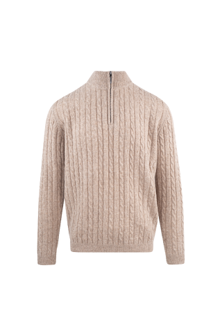 Walt Half-zip Wool cable sweater