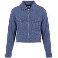Cate Jacket Mid blue melange M Cropped linen jacket