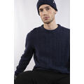 Marco Sweater Navy M Cable knit sweater