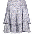 Mia Skirt Blue flowers AOP L High waist satin skirt