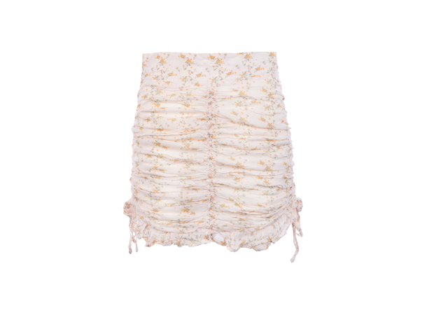 Pauline Skirt Small Flower AOP S Ruched chiffon skirt 