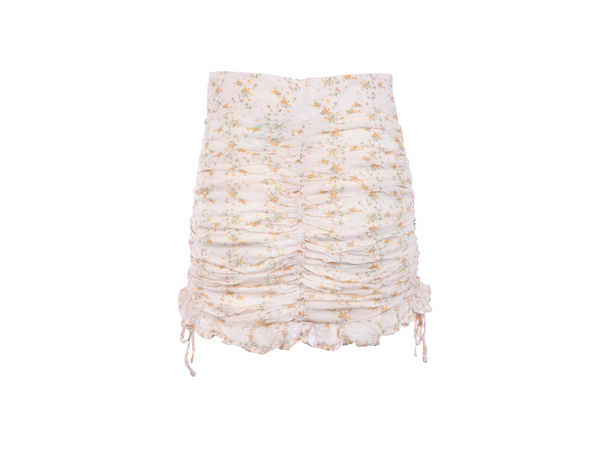 Pauline Skirt Small Flower AOP S Ruched chiffon skirt 