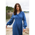 Penelope Dress Blue M Cupro shirt dress