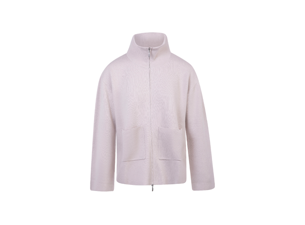 Yvette Cardigan Light Sand S 2-way zip cardigan 