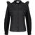 Lana Blouse Black XL Ruffle stretch-poplin blouse 