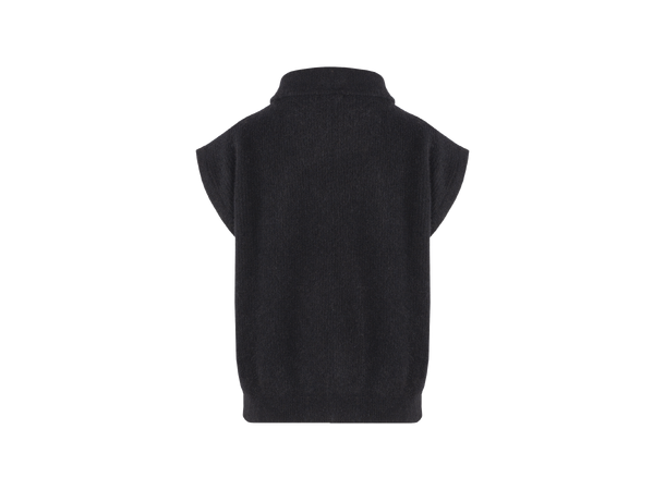 Arianna Vest Black XS Mohair Half-zip vest 