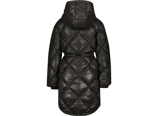 Bella Parka Olive Night M Shiny diamond quilted channels parka 
