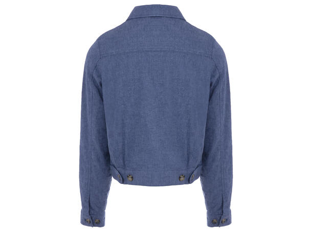 Cate Jacket Mid blue melange L Cropped linen jacket 